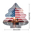 thumbnail image 3 of Metal Hanging Christmas Tree Wind Spinner - Patriotic Design with American Flag Fireworks & Cityscape for Yard & Garden Decor, 3 of 7