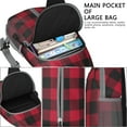 thumbnail image 4 of Rustic Plaid Sling Bag, Retro Checkered Crossbody Backpack with Adjustable Shoulder Strap, Lightweight and Durable for Short Trips and Gym Workouts, 4 of 6