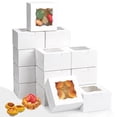 thumbnail image 1 of 100 Cajas para Postres con Ventana,individuales para cupcakes de 10.2 * 10.2 * 6.5cm,Individuales Cajas para Galletas Port&aacute;tiles para Donas, Pasteles, Pasteler&iacute;a, Postres,para Bo, 1 of 7
