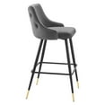 thumbnail image 2 of Adorn Performance Velvet Bar Stool, Gray, 2 of 7