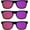 3 Purple, variant on OWL Square Sunglasses Mens Womens UV400 Protection Retro Mirrored Sunglasses (3 Pack)