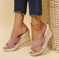 thumbnail image 6 of Wovix Women's Sandals Wedge Sandals Open Toe Ankle Strap Summer Platform Slip On Summer Shoes Casual Daily Wear, 6 of 9