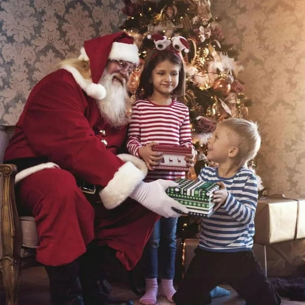 Disfraz de Papa Noel para hombre sombrero de Navidad bigote traje de Papa Noel traje de Navidad de terciopelo de 5 piezas para Cosplay de vacaciones Walmart en linea