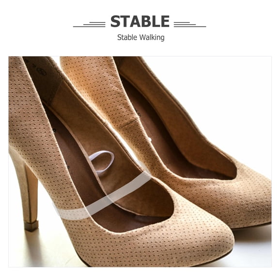 OFFIGAM 20 Pairs Clear Detachable Shoe Straps for High Heels, Comfortable Secure Fit, Non- Heel Grips