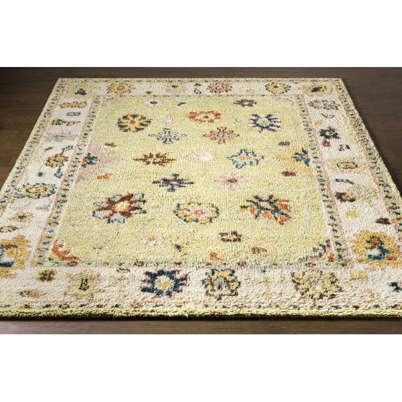 BoutiqueRugs Naas Traditional Area Rug - LightSage, DarkBlue, PaleBlue - 18" x 18" Sample