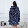 thumbnail image 6 of Hpapadks Robes for Women Nightgown Warm Flannel Nightgown Thickened Bathrobe Christmas Deer Fashion Warm Large Size Nightgown Womens Nightgown Dark Blue XXL, 6 of 7