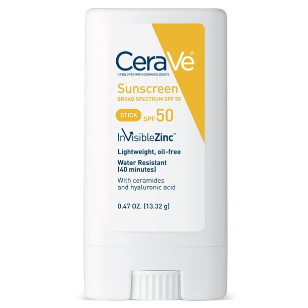 CeraVe Sunscreen Stick, WaterResistant with Zinc Oxide,SPF 50 .47 oz