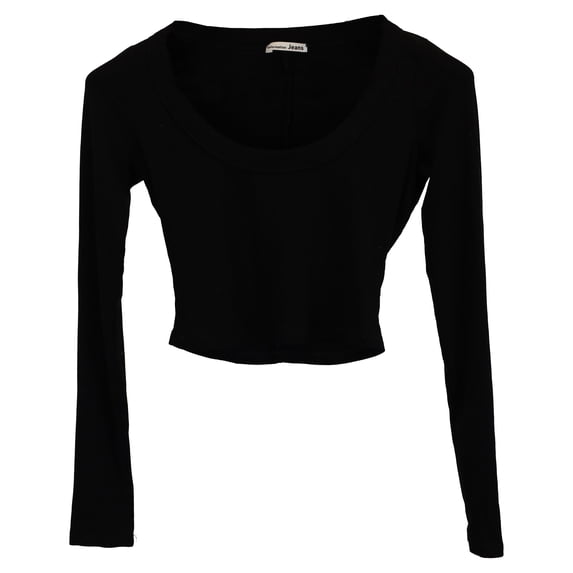 Pre-Owned Reformation Jeans Long Sleeve Top in Black Cotton