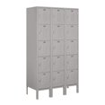 thumbnail image 3 of 12" Wide Five Tier Box Style Standard Metal Locker - 3 Wide - 5 Feet High - 15 Inches Deep - Gray - Unassembled, 3 of 4