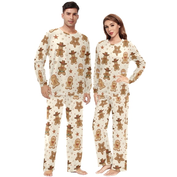 Matching Pajamas for Couples Groovy Howdy Christmas Rodeo His and Hers Pajamas Sets Soft Long Sleeve Sleepwea