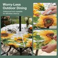 thumbnail image 5 of Round Outdoor Tablecloth with Umbrella Hole and Zipper, Sunflower Bee Tablecloth with Elastic Waterproof, Grey Buffalo Checkered Botanical Floral Patio Table Covers for 31" - 35" Picnic Pool Tables, 5 of 9