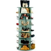 Rotating Shoe Rack tower - 360 Spinning Shoe Rack organizer - Lazy Susan for shoes - Fits 28 pairs of shoes - Spinning and Revolving Round Shoe Rack Carousel - zapatera giratoria