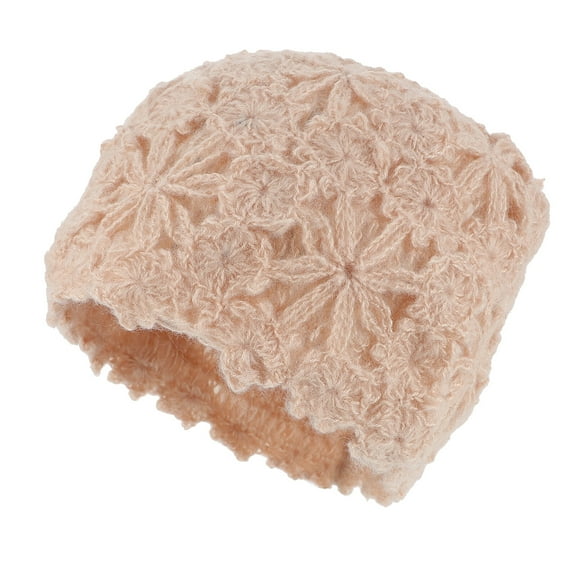 Stri Knitted Hat Winter Women Flower Hollow Hat Women Fashion Beret Winter Warm Hat