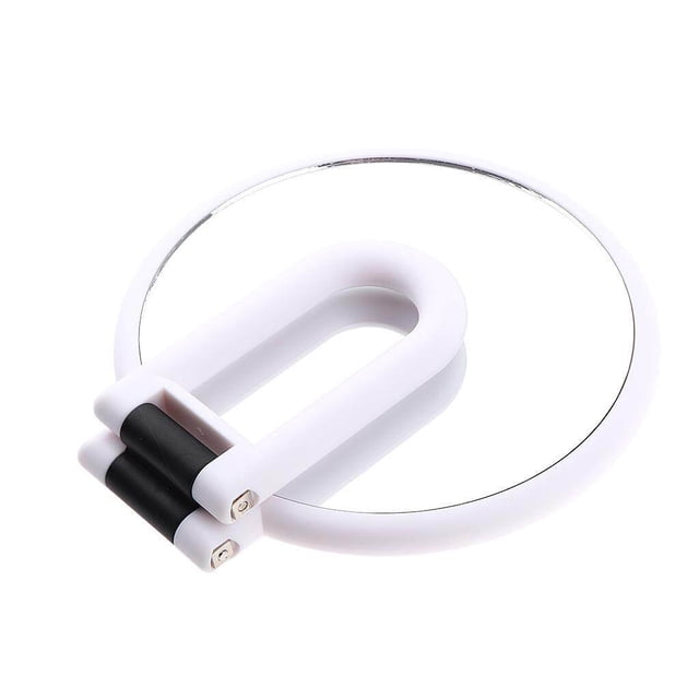 Langgg Round Handheld Double Side Makeup Mirror Countertop Mirror Makeup Mirror Magnifying Mirror w/ Vanity Mirror Dual Sided Hanger Hole X2