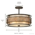 thumbnail image 6 of Urban Ambiance Luxury Art Deco Indoor Semi-Flush Ceiling Light, Medium Size: 12"H x 16"W, with Moroccan Elements, Copper Revival Finish and Oyster Mica Inner Shade, Mosaic Tile Outer Shade, UQL2435, 6 of 7
