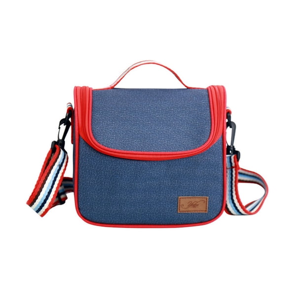 Bolsa de almuerzo para mujer portátil más grande de tela Oxford con correa de hombro para fiambrera con aislamiento grueso de papel de aluminio doble Yuarrent JJ16034-00