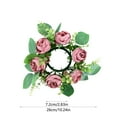 thumbnail image 2 of Gqtwoy Peony Candlestick Wreath Simulation Flowers, Home Decoration, Holiday Decor, Wedding Table Centerpiece, Artificial Floral Garlands for Candle Holders, Reusable Candle Ring Decor, 2 of 6