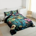 thumbnail image 3 of Feelyou Boho Dragonfly Kid Twin Comforter Sets, Groovy Daisy Floral Bedding Set, 2-Piece, 3 of 8