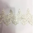 thumbnail image 1 of HSHDLDF Beaded Lace Trim Sequinned Ribbon Vintage Decorative Wedding/Bridal DIY Craft Sewing Coloured Fabric (Ivory, 5 Yards), 1 of 1
