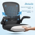 thumbnail image 6 of Lacoo Mid-back Drafting Office Chair Adjustable Height Desk Chair Ergonomic Design Office Chair With Flip-up Armrest And Foot Ring, Black, 6 of 7