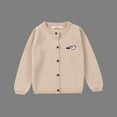thumbnail image 2 of bbymog Cardigan Sweaters for Girls Crewneck Button Down Cardigan Sweater Baby Girl Clothes Khaki Multicolor, 2 of 4