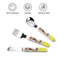 thumbnail image 3 of Daiia Dog Takes a Bath in the Bathtub for Stainless Steel Kids Silverware Set - Children’s Utensil Set - Children's Knife, Fork And Spoon Set - Metal Kids Cutlery Set, 3 of 8