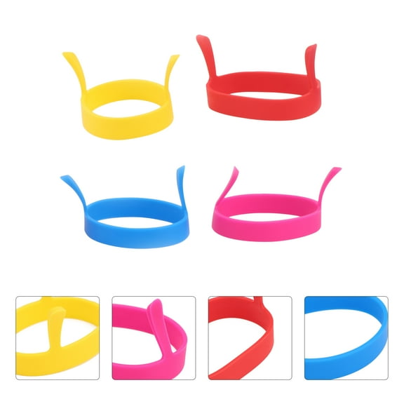 4 Colors Omelet Microwave Rounds Silicon Egg Frying Rings Fryer