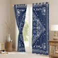 thumbnail image 3 of Manfei Exotic Style Flowers Blackout Curtains Set of 2 (52x84 Each),Rustic Damask Floral Window Curtains,Deepblue White Curtains and Drapes For Kids,Ultra Soft Home Decor, 3 of 6