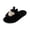 Black, variant on Willtoo Womens Cute Cartoon Open Toe Fuzzy Slippers Fluffy Plush Indoor House Slides Cozy Warm Non Slip Soft Sole Casual Home Slippers