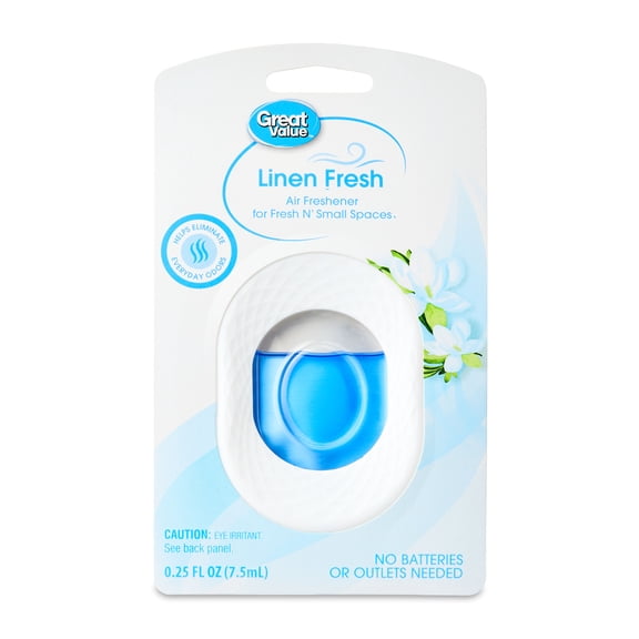 Great Value Fresh N' Small Air Freshener, Linen Fresh Scent, 0.25 oz Liquid