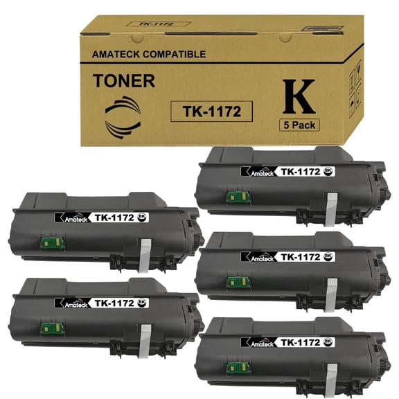 Amateck Compatible Toner Cartridge Replacement for TK-1172 (TK1172) Black 5 Pack for M2040dn, M2540dw, M2640idw