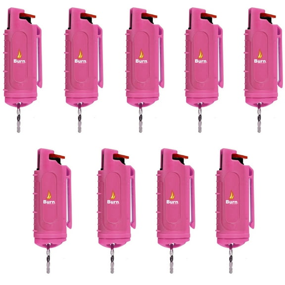 BURN Pepper Spray 1/2oz Pink 9 Pack