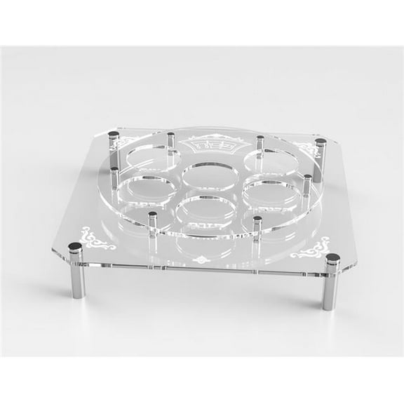 Acrylic Karah Engraved with Silver Standoff - 16 x 16 x 4.5 in.