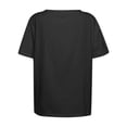 thumbnail image 5 of Women's Off Shoulder Tee with Number Print , Slouchy Neck Short Sleeve Top, Casual Loose Fit T Shirt, 5 of 5