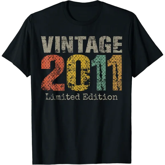 Vintage 2011 Limited Edition 14th Birthday Gifts 14 Year Old Gifts T-shirt