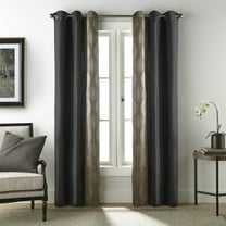 Nanshing Kath Light Filtering Grommet Curtain Panel Pair, Black Gold, 37" x 84"