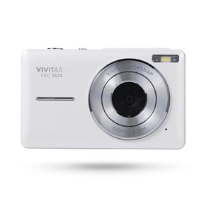 Open Box Vivitar Popsnap Compact Digital Camera, White, 16X Zoom, 1080p, Built-in Flash, Micro SD, Slim Lightweight Pocket Design