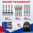 thumbnail image 5 of MOCA Heavy Duty Ratchet Tie Down Straps - 5200 Lbs Breaking Strength 1.6" x 8', with 4 Heavy Duty Ratchet Padded Handles & Coated Chromoly S Hooks & 4 Soft Loop Tie-Downs - Gray, 5 of 9