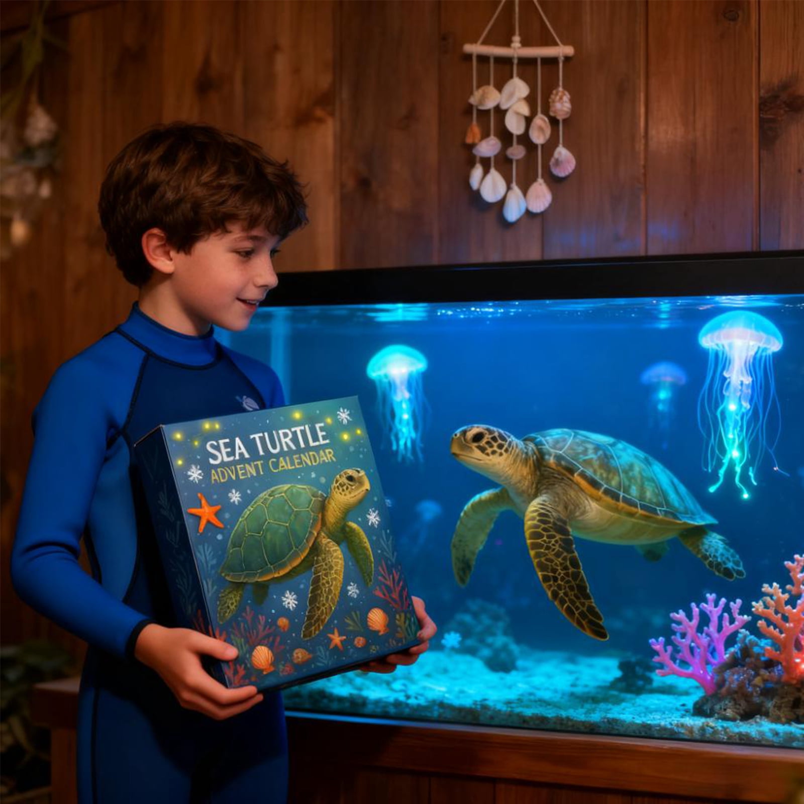 Calendrier De L'Avent Tortues De Mer 2025 - 24 Jours Avec Pendentifs Acrylique 2D, Déco Compteur Noël - 7