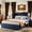 Blue, variant on Queen Size 2-in-1 Murphy Cabinet Bed, Foldable Platform Bed Frame with Large Storage Drawer and Built-in Power Strip, Multi-Functional Murphy Chest Bed, Blue
