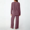 thumbnail image 2 of SUNBS Two Piece Lounge Sets for Women Pajamas Set Wide Leg Pants Ribbed Knit Winter Matching 2 Piece Outfits Trendy Clothes, 2 of 8