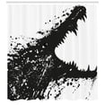 thumbnail image 3 of Ambesonne Savannah Shower Curtain, River Monochrome Crocodile, 69"Wx70"L, White Black, 3 of 3