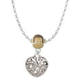 thumbnail image 1 of Delight Jewelry Silvertone Medium Open Filigree Heart Mia Monkey Charm Necklace, 1 of 4
