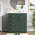 thumbnail image 2 of 30" Bathroom Vanity with Ceramic Sink, Solid Wood & MDF Storage Cabinet, 3 Drawers & Soft-Close Cabinet, Green Freestanding Vanity Set, 2 of 7