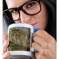 thumbnail image 2 of 3drose, Uspd Image of Famous Countryside Painting by Pissarro Red Roofs, 11oz Two-tone Blue Mug, 2 of 6