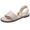 Beige, variant on Clearance VerPetridure Women's Sandals Summer Casual Solid Round Toe Pearl Buckle Causal Sandals