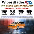 thumbnail image 2 of 2016 Toyota Sienna Beam Wiper Blades Wipers w/1yr Warranty (Set of 3) w/Rear Wiper, 2 of 5