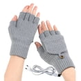 thumbnail image 5 of USB Guantes Punto Calefactados Flip Top Mittens Sin Deslizamiento para Hombres Mujeres (gris Claro), 5 of 5