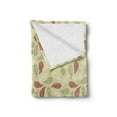 thumbnail image 2 of Paisley Soft Flannel Fleece Throw Blanket, Modern Design with Floral Like Patterns on the Leaf Like Shapes Print, Cozy Plush for Indoor and Outdoor Use, 60" x 80", Red and Pale Green, by Ambesonne, 2 of 5