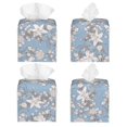 thumbnail image 2 of Saiise Lily Flower Pattern Square Leather Tissue Box Cover for Home Office Car Table, PVC Waterproof Durable Stylish Design, 2 of 7